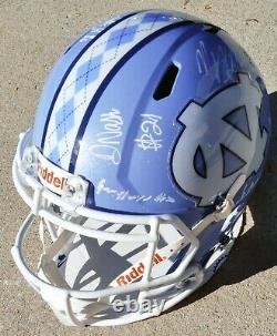 2021 NORTH CAROLINA UNC TAR HEELS Team SIGNED F/S Helmet MACK BROWN SAM HOWELL