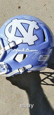 2021 NORTH CAROLINA UNC TAR HEELS Team SIGNED F/S Helmet MACK BROWN SAM HOWELL