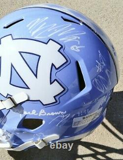 2021 NORTH CAROLINA UNC TAR HEELS Team SIGNED F/S Helmet MACK BROWN SAM HOWELL