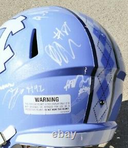 2021 NORTH CAROLINA UNC TAR HEELS Team SIGNED F/S Helmet MACK BROWN SAM HOWELL