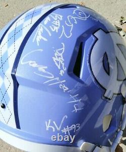 2021 NORTH CAROLINA UNC TAR HEELS Team SIGNED F/S Helmet MACK BROWN SAM HOWELL