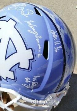 2021 NORTH CAROLINA UNC TAR HEELS Team SIGNED F/S Helmet MACK BROWN SAM HOWELL