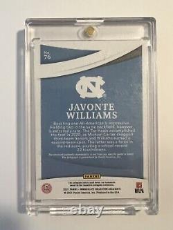 2021 Panini Immaculate Javonte Williams 1/1 Auto ACC Patch RC UNC Tar Heels