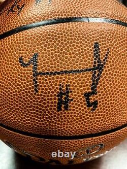 2022-23 UNC Tar Heels Mens Basketball Signed Ball withDisplayCase Caleb Love Bacot