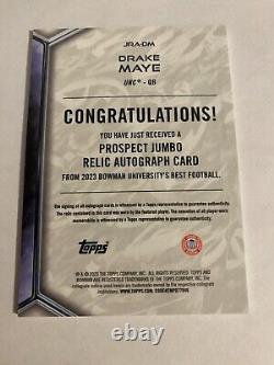 2023 Bowman U Best Drake Maye Relic Patch Auto UNC Tar Heels JRA-DM