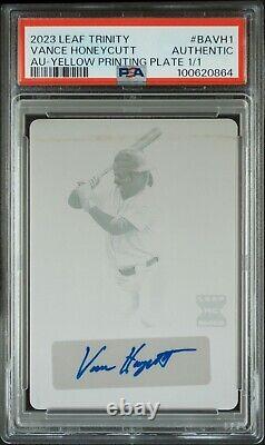 2023 Leaf Trinity AUTOGRAPH Print Plate 1/1 VANCE HONEYCUTT Tar Heels UNC PSA