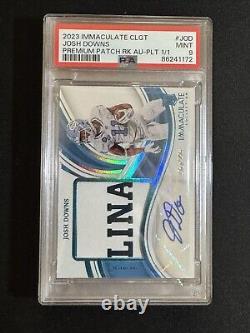 2023 Panini Immaculate Josh Downs Rookie 1/1 Patch Autograph UNC Tar Heels Colts