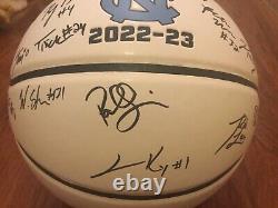 22-23 Unc North Carolina Tar Heels Team Signed Ball Bacot Davis Love Nance Puff