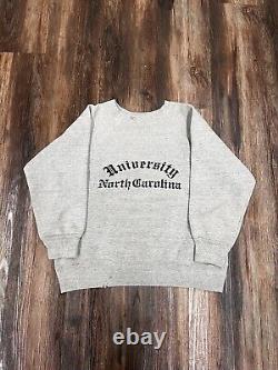 60s 70s UNC Carolina Tar Heels Old English Sweatshirt Size M