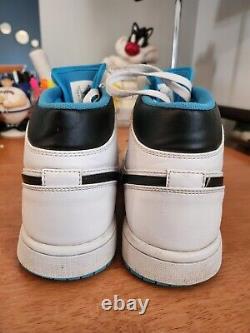 Air Jordan 1 Mid White Laser Blue 554724-141 Sneakers Mens 10 UNC Tar Heels