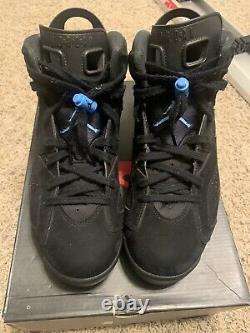 Air Jordan 6 Retro VI Black UNC Blue Size 10.5 Mens 384664-006 Tar Heels