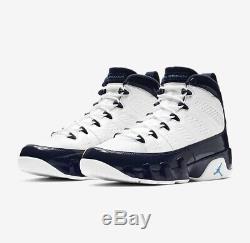 Air Jordan 9 IX Retro White Blue Navy 23 Jumpman Logo Wings Rare UNC Tarheels