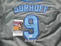 B. J. BJ Surhoff signed North Carolina UNC Tar Heels sewn on XL jersey JSA COA