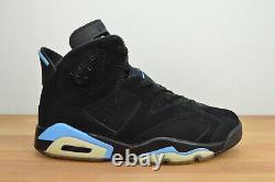 CLEAN Air Jordan 6 Retro Black UNC Size 9 384664-006 Tar Heels 2017 Suede