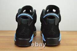 CLEAN Air Jordan 6 Retro Black UNC Size 9 384664-006 Tar Heels 2017 Suede