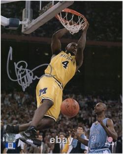 Chris Webber Michigan Wolverines Signed 8 x 10 Dunk vs. UNC Tar Heels Photo
