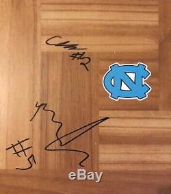 Cole Anthony And Armando Bacot UNC Tar Heels Basketball Signed Floorboard Proof