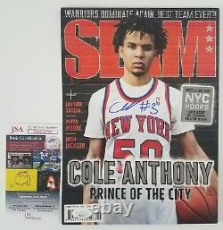 Cole Anthony Signed SLAM Magazine RARE Issue UNC TarHeels Orlando Magic JSA COA