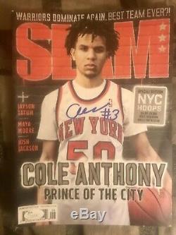 Cole Anthony Signed autograph SLAM magazine JSA COA UNC Tarheels