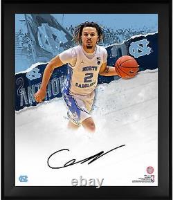 Cole Anthony UNC Tar Heels FRMD Signed 20 x 24 In Focus Dribbling Photograph