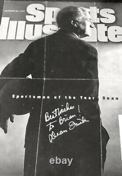 DEAN SMITH North Carolina Tarheels auto autograph signed basketball SI cover UNC