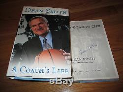DEAN SMITH signed A COACH'S LIFE 1999 1st Ed Book UNC TARHEELS