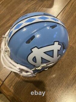 DRAKE MAYE Patriots SIGNED UNC Tar Heels Mini Helmet HELMET BAS BECKETT COA