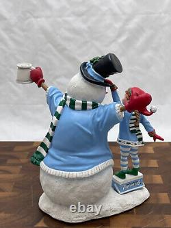 Danbury Mint UNC North Carolina Tar Heels Fan Snowman Construction Christmas 8