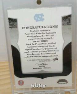 Dean Smith 2007 Press Pass Legends Basketball Blue Ink Auto SP Tar Heels UNC