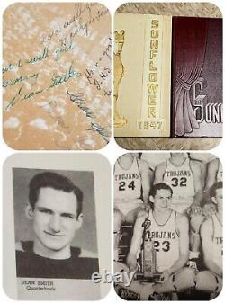 Dean Smith SIGNED High School Yearbooks 1947 1948 UNC Tar Heels Basketball Icon