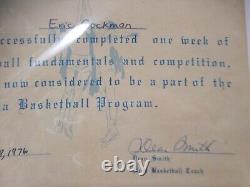Dean Smith SIGNED North Carolina Tar Heels Carolina Basketball Certificate