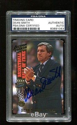Dean Smith Signed 1993 Action Packed HOF UNC Tar Heels Auto PSA/DNA 83891063