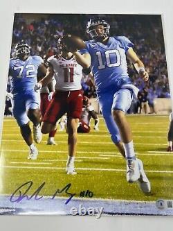 Drake Maye Signed 11x14 Photo UNC Tar Heels North Carolina Beckett BAS Patriots