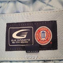 G-III Sports Vintage UNC Carolina Tar Heels Blue Leather Bomber Full Zip Jacket