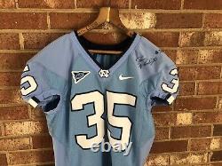 Game Used Nike North Carolina Tar Heels UNC Football Jersey #35 Size 44 Signed