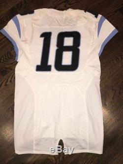 Game Worn Used Nike North Carolina Tar Heels UNC Football Jersey #18 Size 44