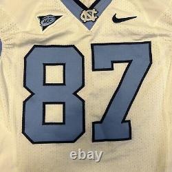 Game Worn Used Nike North Carolina Tar Heels UNC Football Jersey #87 Size 42