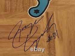 George Lynch Signed North Carolina Tarheels Framed Basketball Floor UNC Heels