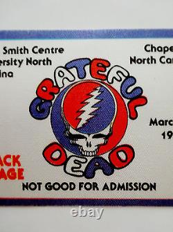 Grateful Dead Backstage Pass North Carolina Tar Heels UNC NC 3/24/93 3/24/1993