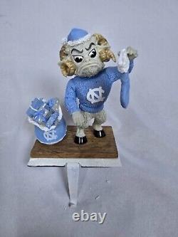 HTF Vtg UNC University of North Carolina Tar Heels Ramses Mascot Stocking Hanger