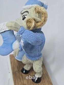 HTF Vtg UNC University of North Carolina Tar Heels Ramses Mascot Stocking Hanger