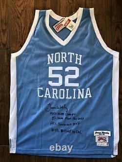 James worthy signed jersey UNC North Carolina TAR Heels Auto With 4 Inscriptions