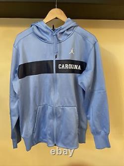 Jordan Nike Cotton North Carolina UNC Tar Heel Full Zip Hoodie Jacket Team Issue