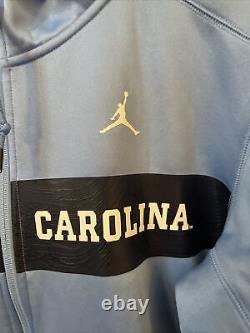 Jordan Nike Cotton North Carolina UNC Tar Heel Full Zip Hoodie Jacket Team Issue