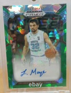 Luke Maye Prizm Draft Green Cracked Ice Autograph /15 SP Tar Heels UNC