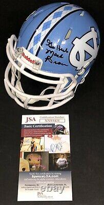 Mack Brown Signed Autographed UNC North Carolina Tar Heels Mini Helmet JSA