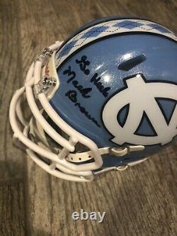 Mack Brown Signed North Carolina Tar Heels Mini Helmet Jsa Coa Coach Unc Texas