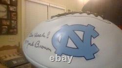 Mack Brown Signed UNC Tar Heels Football Winningest UNC Coach Ever with Go Heels