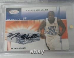 Marvin Williams Jackie Manuel SAGE Master 1/1 Autos UNC Tar Heels