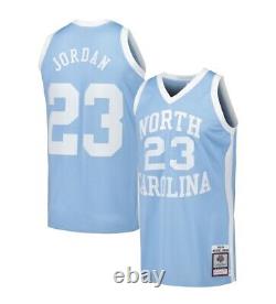Men's M&N Jordan Carolina Blue Tar Heels 1983/84 Authentic College Jersey Size L